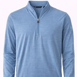 TravisMathew Men’s Blue Heathered Golf Quarter Zip Pullover -Size XL